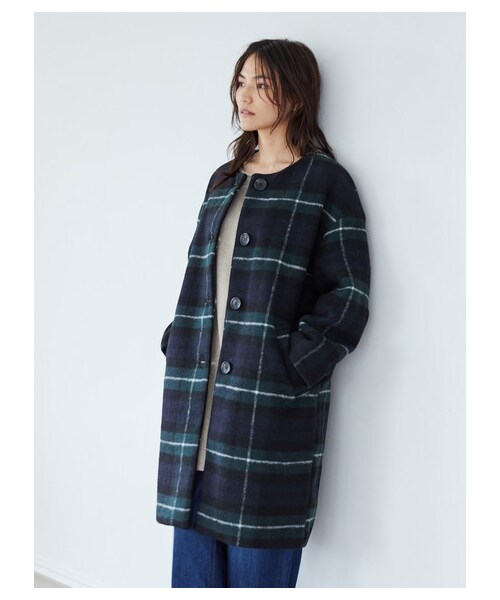 AMERICAN HOLIC(アメリカンホリック)の「ノーカラーフロントボタンコート(ジャケット/アウター・グレー/ブラックウォッチグリーン/グレンチェック・M/L)」の13枚目の写真
