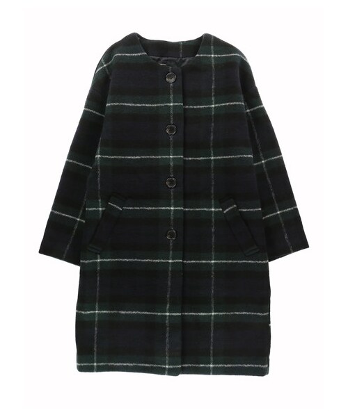 AMERICAN HOLIC(アメリカンホリック)の「ノーカラーフロントボタンコート(ジャケット/アウター・グレー/ブラックウォッチグリーン/グレンチェック・M/L)」の20枚目の写真