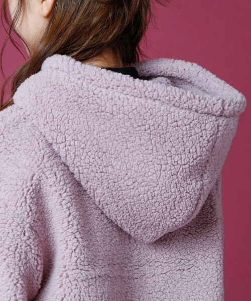 RAY CASSIN（レイカズン）の「配色ボアフードブルゾン（ジャケット/アウター・レディース・ブラウン/生成/ラベンダー・FREE）」の13枚目の写真