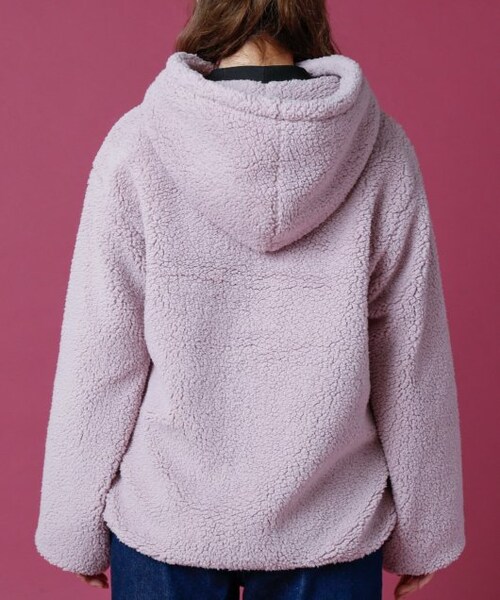 RAY CASSIN（レイカズン）の「配色ボアフードブルゾン（ジャケット/アウター・レディース・ブラウン/生成/ラベンダー・FREE）」の8枚目の写真