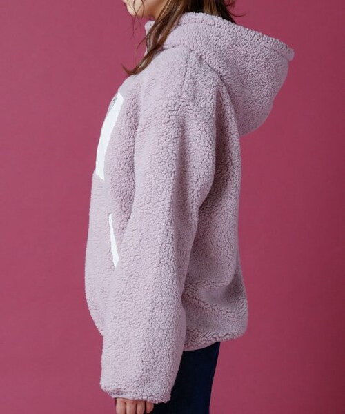 RAY CASSIN（レイカズン）の「配色ボアフードブルゾン（ジャケット/アウター・レディース・ブラウン/生成/ラベンダー・FREE）」の7枚目の写真