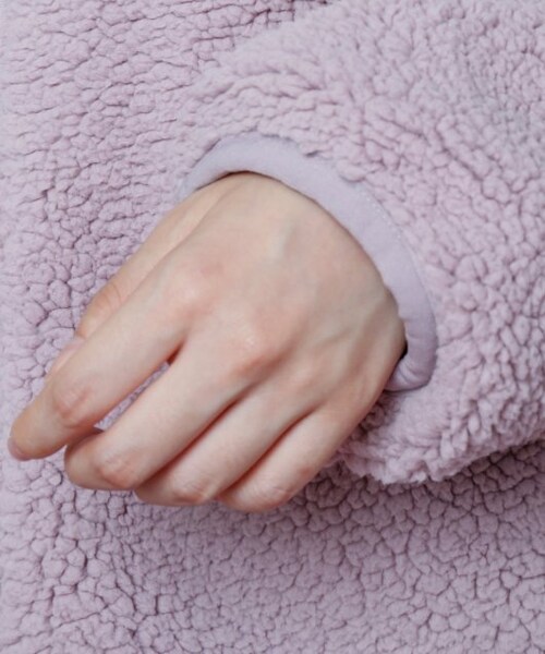 RAY CASSIN（レイカズン）の「配色ボアフードブルゾン（ジャケット/アウター・レディース・ブラウン/生成/ラベンダー・FREE）」の12枚目の写真