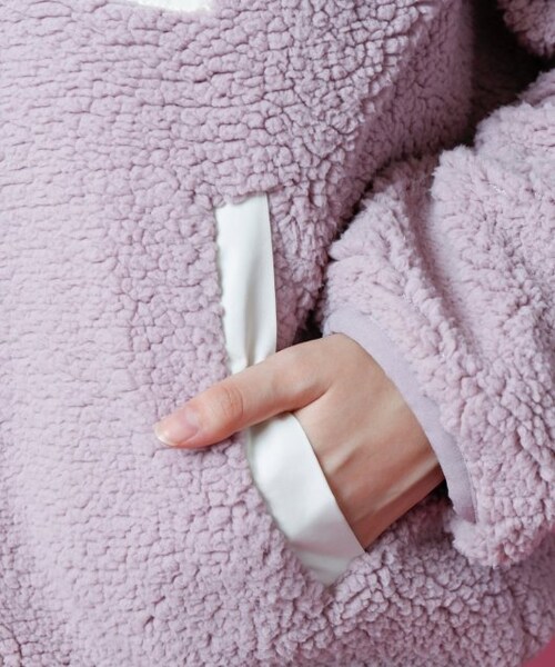 RAY CASSIN（レイカズン）の「配色ボアフードブルゾン（ジャケット/アウター・レディース・ブラウン/生成/ラベンダー・FREE）」の11枚目の写真