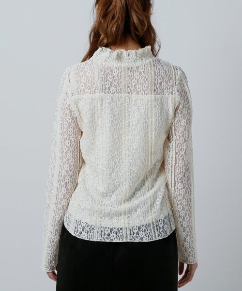 RAY CASSIN（レイカズン）の「立体レース長袖プルオーバー（トップス・レディース・黒/ブルー/ブラウン/オフ白・FREE）」の9枚目の写真