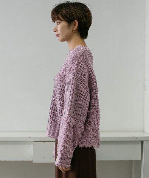 KBF（ケイビーエフ）の「フリンジMIXニット（その他・レディース・PURPLE/IVORY/BROWN・one）」の14枚目の写真