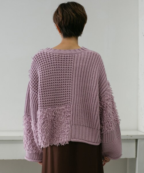 KBF（ケイビーエフ）の「フリンジMIXニット（その他・レディース・PURPLE/IVORY/BROWN・one）」の15枚目の写真