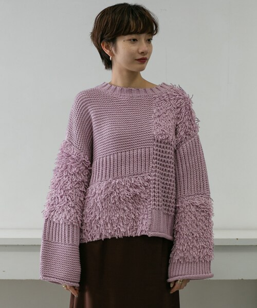 KBF（ケイビーエフ）の「フリンジMIXニット（その他・レディース・PURPLE/IVORY/BROWN・one）」の13枚目の写真