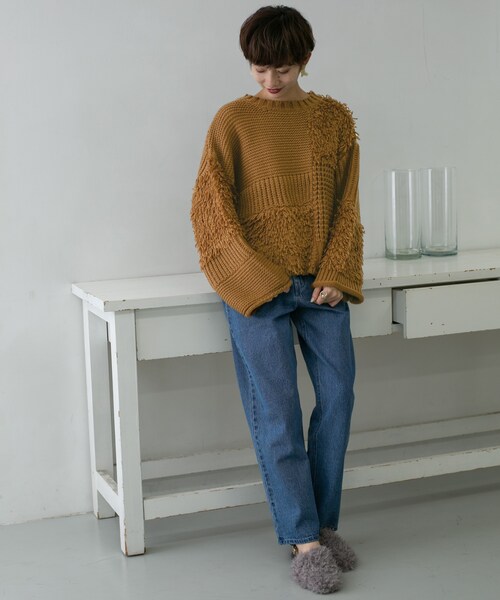 KBF（ケイビーエフ）の「フリンジMIXニット（その他・レディース・PURPLE/IVORY/BROWN・one）」の12枚目の写真