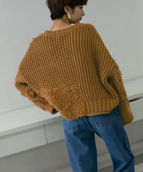 KBF（ケイビーエフ）の「フリンジMIXニット（その他・レディース・PURPLE/IVORY/BROWN・one）」の11枚目の写真