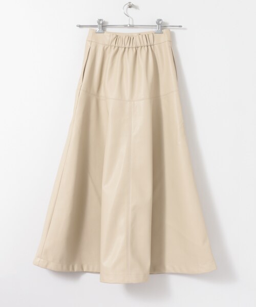 KBF(ケイビーエフ)の「フェイクレザーフレアスカート(その他・レディース・BEIGE/BLACK・one)」の12枚目の写真