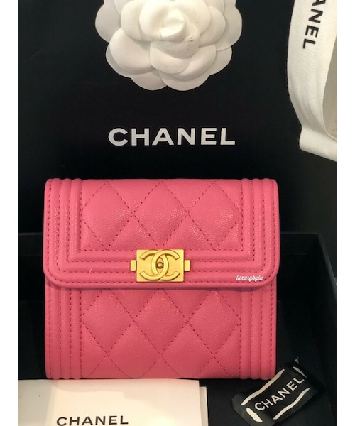 コンパクト♪【CHANEL】折りたたみ財布 BOY CHANEL スタイリッシュ☆シャネル BOY CHANEL コンパクト折りたたみ財布