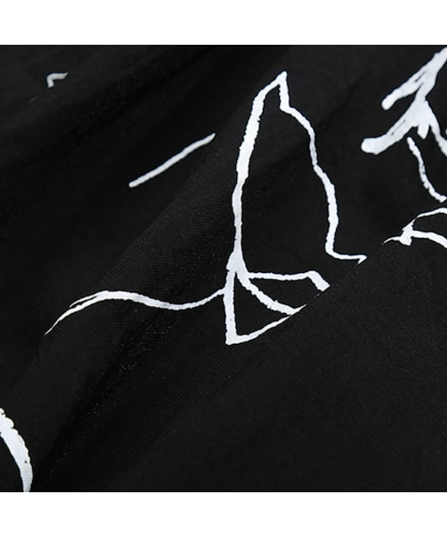 no brand（ノーブランド）の「レディース デザインプリント シャツワンピース 個性的ファッション モノトーン フリル アシンメトリー 半袖 韓国ファッション (DCT-574246284487)（ワンピース・レディース・その他）」の8枚目の写真