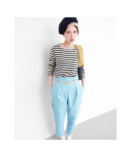 KBF（ケイビーエフ）の「コーデュロイタックパンツ（パンツ・レディース・WHITE/L.BLUE/WINE・36/38）」の12枚目の写真