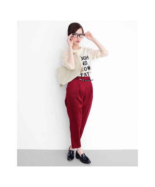 KBF（ケイビーエフ）の「コーデュロイタックパンツ（パンツ・レディース・WHITE/L.BLUE/WINE・36/38）」の7枚目の写真