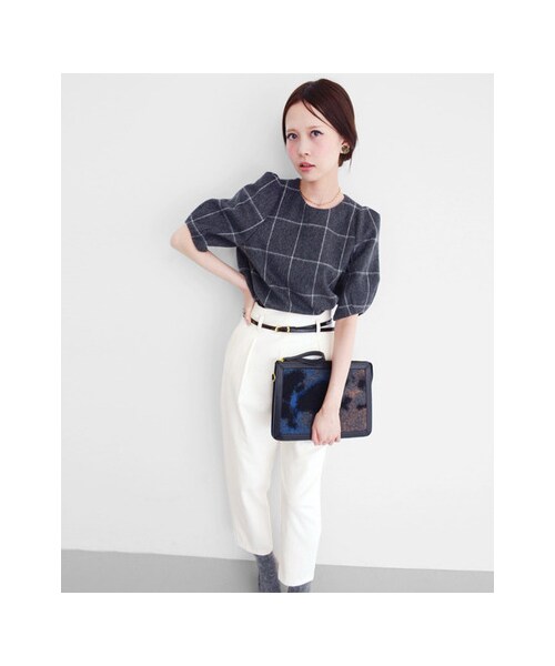 KBF（ケイビーエフ）の「コーデュロイタックパンツ（パンツ・レディース・WHITE/L.BLUE/WINE・36/38）」の5枚目の写真