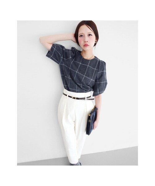 KBF（ケイビーエフ）の「コーデュロイタックパンツ（パンツ・レディース・WHITE/L.BLUE/WINE・36/38）」の6枚目の写真