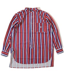 ALDIES | Stand Stripe Shirt(Red)(シャツ/ブラウス)