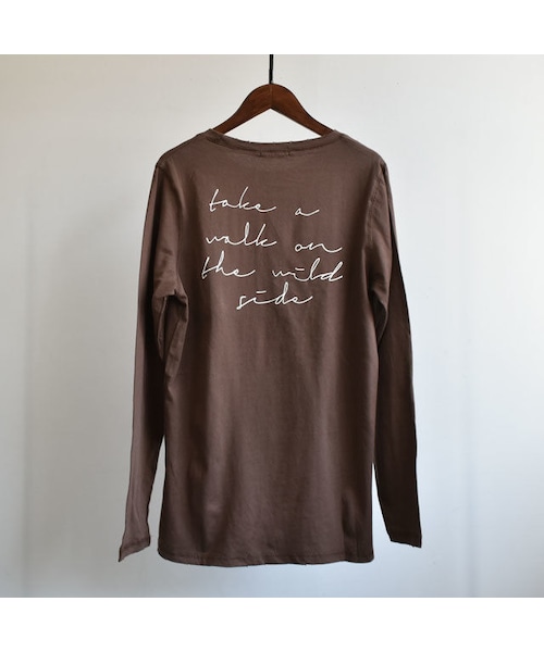 Lavish Gate（ラヴィッシュゲート）の「tops-02017 　ヴィンテージ風　ロゴデザインロングＴシャツ　ホワイト 　ブラウン　ブラック（Tシャツ/カットソー・レディース・その他）」の11枚目の写真