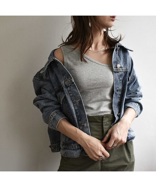 Lavish Gate（ラヴィッシュゲート）の「mb-tops-02021　アシンメトリー　変形タンクトップ　ホワイト　グレー　ブラック（Tシャツ/カットソー・レディース・その他）」の2枚目の写真