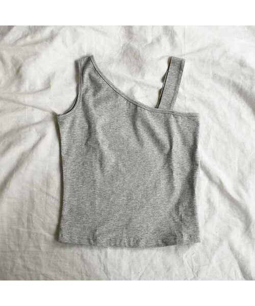 Lavish Gate（ラヴィッシュゲート）の「mb-tops-02021　アシンメトリー　変形タンクトップ　ホワイト　グレー　ブラック（Tシャツ/カットソー・レディース・その他）」の7枚目の写真