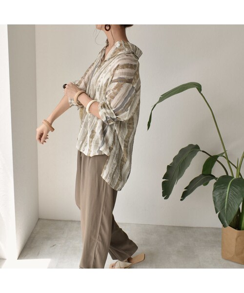 Lavish Gate(ラヴィッシュゲート)の「nh-tops-02116 ペイントストライプシャツ(シャツ/ブラウス・レディース・その他)」の7枚目の写真