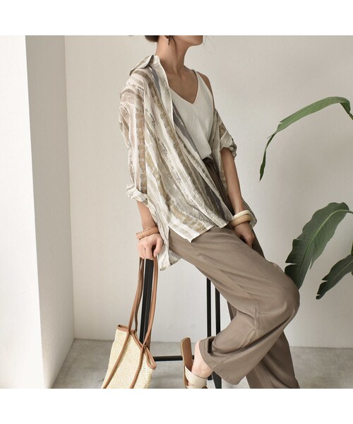 Lavish Gate(ラヴィッシュゲート)の「nh-tops-02116 ペイントストライプシャツ(シャツ/ブラウス・レディース・その他)」の5枚目の写真