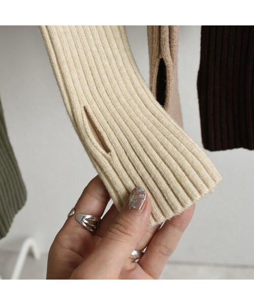 Lavish Gate(ラヴィッシュゲート)の「knit-02056 リブタートルネックニットトップス エクリュ モカベージュ ブラウン ピスタチオ(ニット/セーター・レディース・その他)」の9枚目の写真