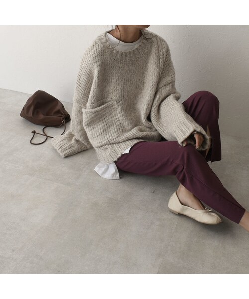 【lavish gate】フロントポケット　オーバーニットプルオーバー Lavish Gate（ラヴィッシュゲート）の「knit-02045 フロントポケット
