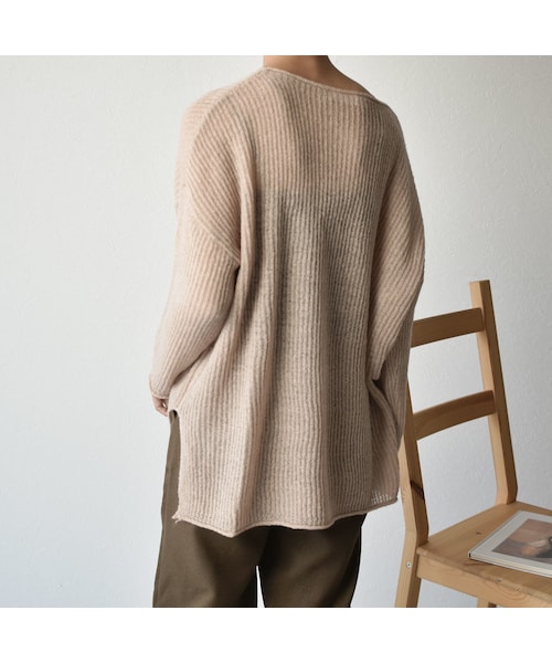 Lavish Gate(ラヴィッシュゲート)の「knit-02061 シアーニット ダスティピンク ピスタチオ モカベージュ グレー(ニット/セーター・レディース・その他)」の7枚目の写真