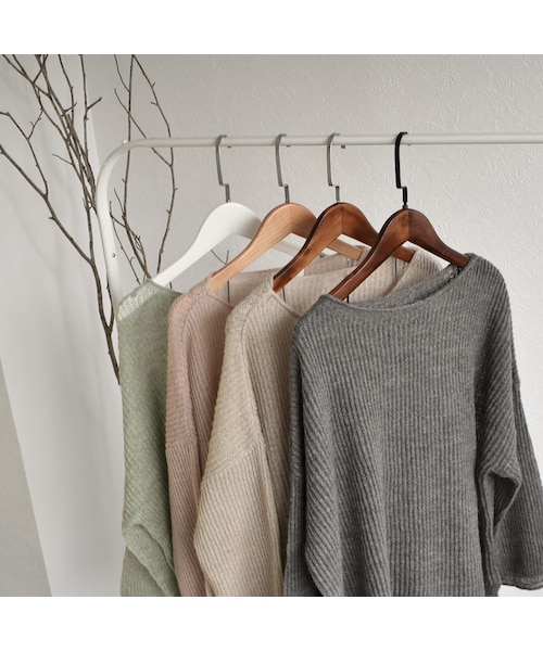 Lavish Gate(ラヴィッシュゲート)の「knit-02061 シアーニット ダスティピンク ピスタチオ モカベージュ グレー(ニット/セーター・レディース・その他)」の11枚目の写真