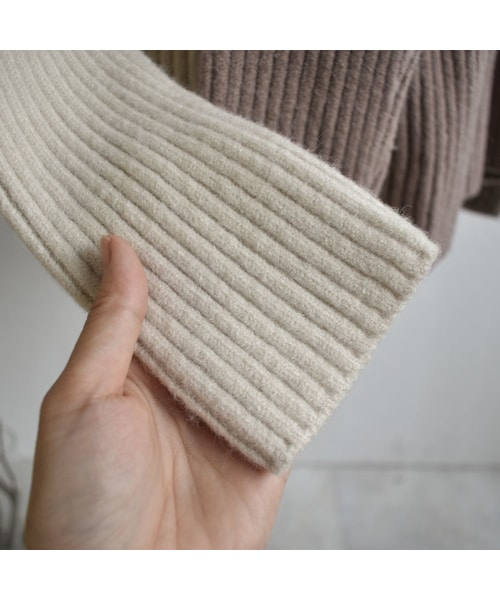 Lavish Gate（ラヴィッシュゲート）の「knit-02062　リブタートルネックニットプルオーバー　オートミール　ダスティパープル　モカベージュ（ニット/セーター・レディース・その他）」の11枚目の写真