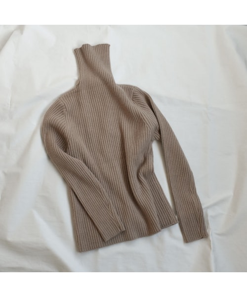 Lavish Gate（ラヴィッシュゲート）の「knit-02062　リブタートルネックニットプルオーバー　オートミール　ダスティパープル　モカベージュ（ニット/セーター・レディース・その他）」の8枚目の写真