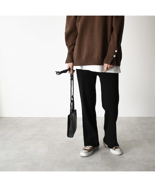 Lavish Gate（ラヴィッシュゲート）の「knit-02069　バックボタンニットプルオーバー　オフホワイト　ピスタチオ　ブラウン（ニット/セーター・レディース・その他）」の5枚目の写真