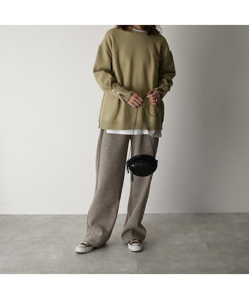 Lavish Gate（ラヴィッシュゲート）の「knit-02069　バックボタンニットプルオーバー　オフホワイト　ピスタチオ　ブラウン（ニット/セーター・レディース・その他）」の12枚目の写真