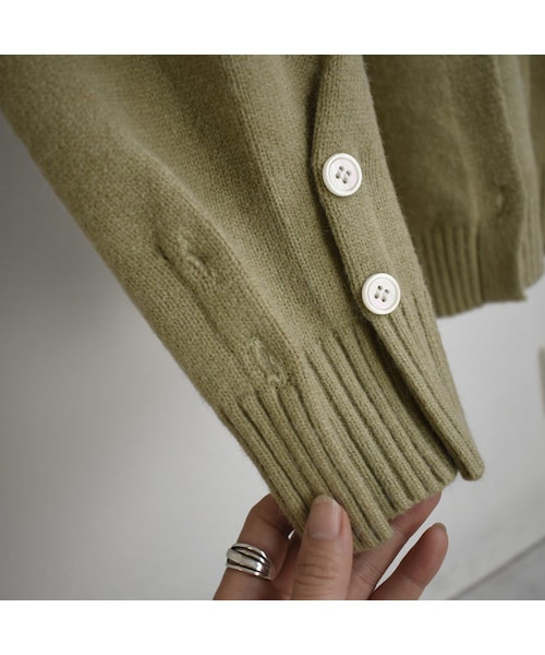 Lavish Gate（ラヴィッシュゲート）の「knit-02069　バックボタンニットプルオーバー　オフホワイト　ピスタチオ　ブラウン（ニット/セーター・レディース・その他）」の15枚目の写真