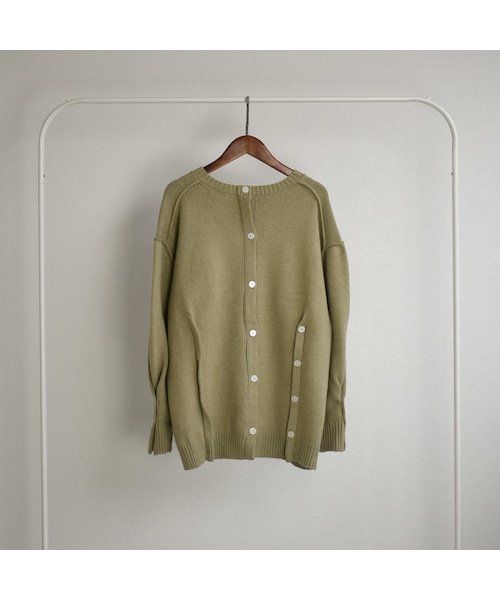 Lavish Gate（ラヴィッシュゲート）の「knit-02069　バックボタンニットプルオーバー　オフホワイト　ピスタチオ　ブラウン（ニット/セーター・レディース・その他）」の14枚目の写真