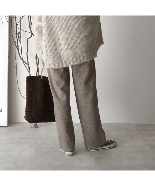 Lavish Gate（ラヴィッシュゲート）の「bottoms-02045　ニットセミワイドパンツ　モカ（その他パンツ・レディース・その他）」の3枚目の写真