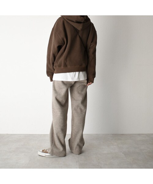Lavish Gate（ラヴィッシュゲート）の「bottoms-02045　ニットセミワイドパンツ　モカ（その他パンツ・レディース・その他）」の10枚目の写真