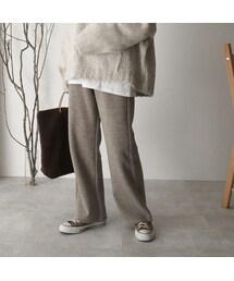 Lavish Gate | bottoms-02045　ニットセミワイドパンツ　モカ(その他パンツ)