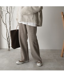 Lavish Gate | bottoms-02045 ニットセミワイドパンツ モカ(その他パンツ)