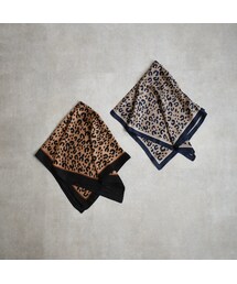 Lavish Gate | mb-scarf-02014　レオパード柄スカーフ　ブラウン×ブラック　グレージュ×ネイビー(バンダナ/スカーフ)