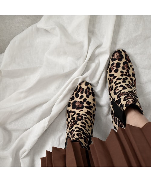 ヒールが可愛い♡ケイトスペード レオパード柄 ハラコレザー フラットシューズ36 ヒールが可愛い♡ケイトスペード レオパード柄 ハラコレザー