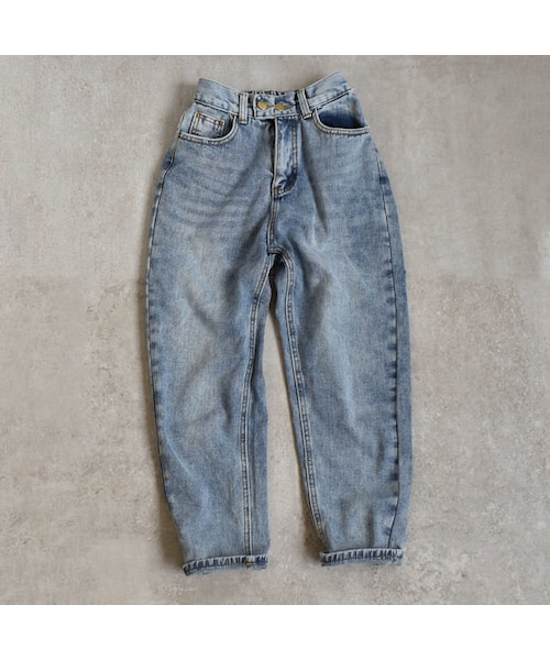 Lavish Gate（ラヴィッシュゲート）の「bottoms-02003　ウォッシュ加工　テーパードデニムパンツ　ブルー（デニムパンツ・レディース・その他）」の10枚目の写真