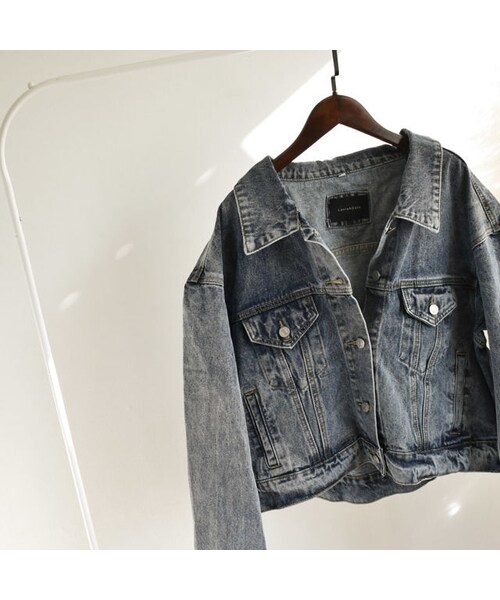 Lavish Gate（ラヴィッシュゲート）の「outer-02005　オーバーサイズ　ショート丈　デニムジャケット（デニムジャケット・レディース・その他）」の9枚目の写真