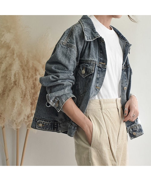 Lavish Gate（ラヴィッシュゲート）の「outer-02005　オーバーサイズ　ショート丈　デニムジャケット（デニムジャケット・レディース・その他）」の4枚目の写真