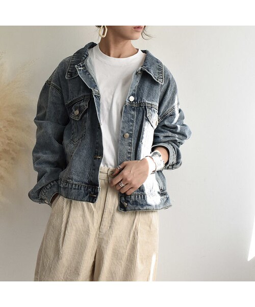 Lavish Gate（ラヴィッシュゲート）の「outer-02005　オーバーサイズ　ショート丈　デニムジャケット（デニムジャケット・レディース・その他）」の3枚目の写真