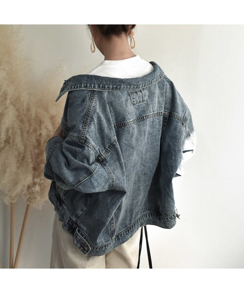 Lavish Gate（ラヴィッシュゲート）の「outer-02005　オーバーサイズ　ショート丈　デニムジャケット（デニムジャケット・レディース・その他）」の5枚目の写真