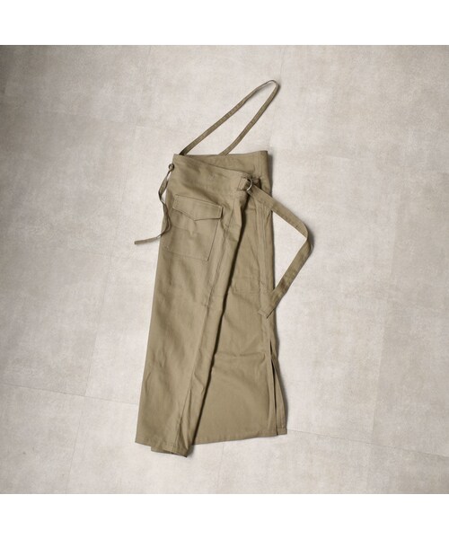 Lavish Gate（ラヴィッシュゲート）の「bottoms-04009　日本製　カツラギ　ワンショルダーストラップ　ラップスカート　カーキベージュ　ブラウン（スカート・レディース・その他）」の8枚目の写真