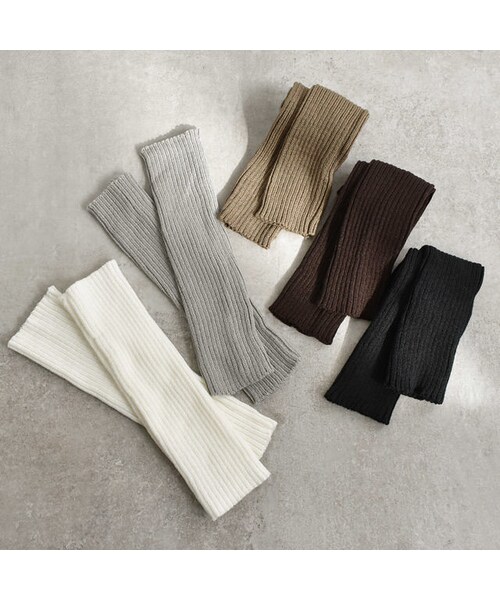 Lavish Gate(ラヴィッシュゲート)の「nh-legwarmers-02001 リブ レッグウォーマー ホワイト モカベージュ ブラウン ライトグレー ブラック(レッグウォーマー・レディース・その他)」の6枚目の写真