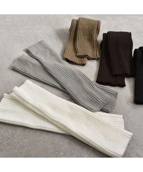 Lavish Gate(ラヴィッシュゲート)の「nh-legwarmers-02001 リブ レッグウォーマー ホワイト モカベージュ ブラウン ライトグレー ブラック(レッグウォーマー・レディース・その他)」の7枚目の写真